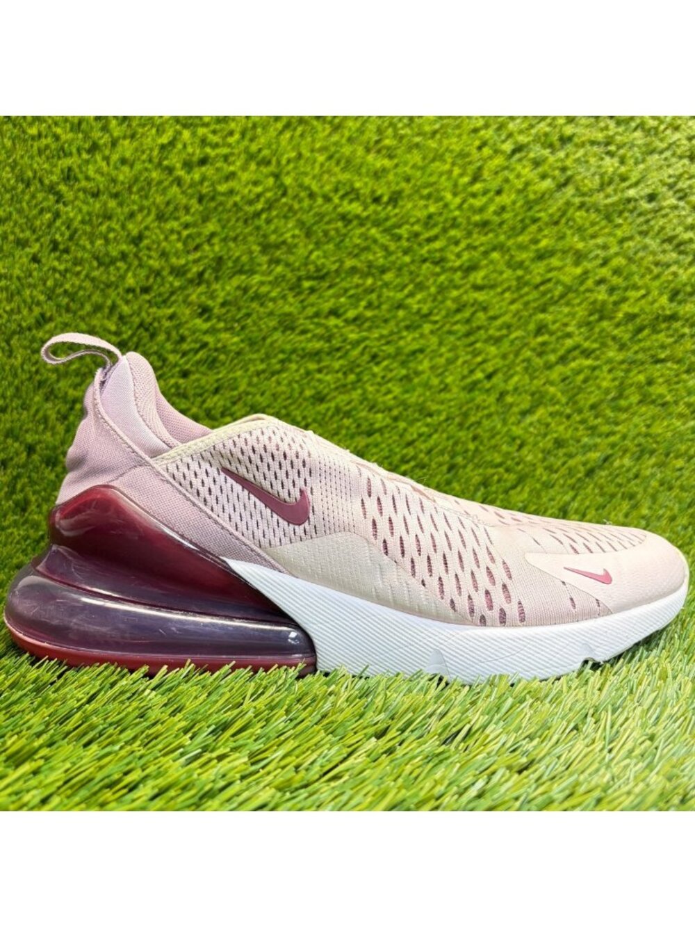 Nike Air Max 270 Womens Size 9 Barely Pink White Athletic Running Shoes Sneakers